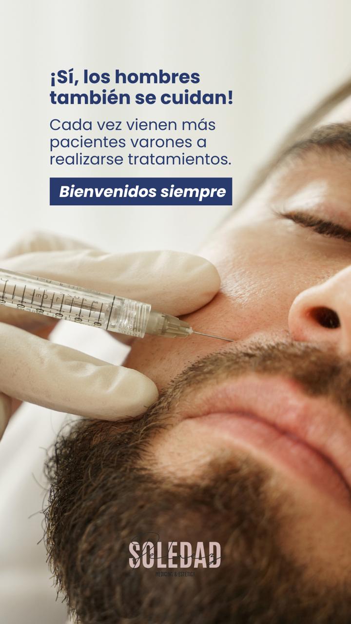 Tratamientos estéticos para hombres, aplicación de toxina botulínica